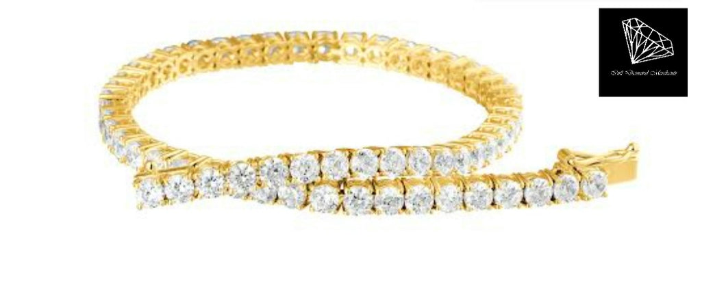 5.13cts [54] Round Brilliant Cut Diamonds | Tennis Bracelet | 18kt Yellow Gold