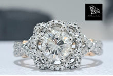 Load image into Gallery viewer, 1.110ct Round Brilliant Cut Certified Diamond | 0.50cts Round Brilliant Cut Natural Diamonds | Designer Ring | 18kt White Gold
