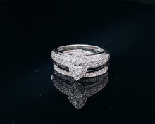 Load image into Gallery viewer, 1.00cts Round Brilliant and Marquise Cut Diamonds | Designer Bridal Twinset | 14kt White Gold
