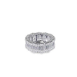 4.73cts [115] Round Brilliant and Baguette Cut Diamonds | Designer Full Eternity Ring | Size N | 18kt White Gold