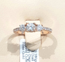 Load image into Gallery viewer, 1.00ct Round Brilliant Cut Diamonds | Trilogy Design | 14kt Rose Gold
