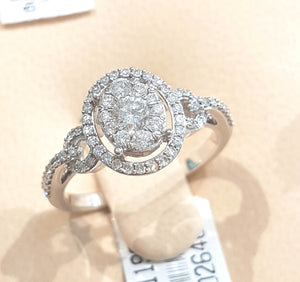 0.70ct Round Brilliant Cut Diamonds | Illusion Setting | 14kt White Gold