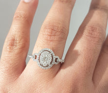 Load image into Gallery viewer, 0.70ct Round Brilliant Cut Diamonds | Illusion Setting | 14kt White Gold
