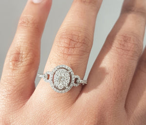 0.70ct Round Brilliant Cut Diamonds | Illusion Setting | 14kt White Gold