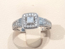 Load image into Gallery viewer, 0.80ct Princess / Round / Baguette  Cut Diamonds | 14kt White Gold

