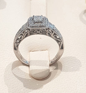 0.80ct Princess / Round / Baguette  Cut Diamonds | 14kt White Gold