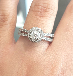 1.00ct Round Brilliant Cut Diamonds | Halo Design | 14kt White Gold