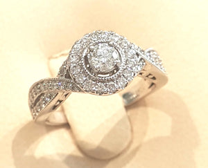 1.00ct Round Cut Diamonds | Twist design | 14kt White Gold