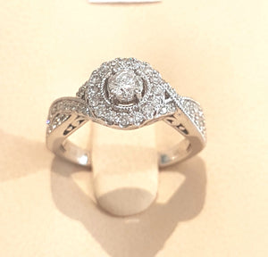 1.00ct Round Cut Diamonds | Twist design | 14kt White Gold