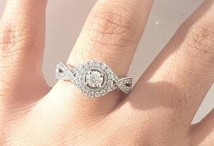 1.00ct Round Cut Diamonds | Twist design | 14kt White Gold