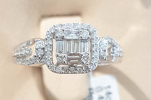 Load image into Gallery viewer, 0.40ct Round and Baguette Cut Diamonds | Designer Ring | 14kt White Gold
