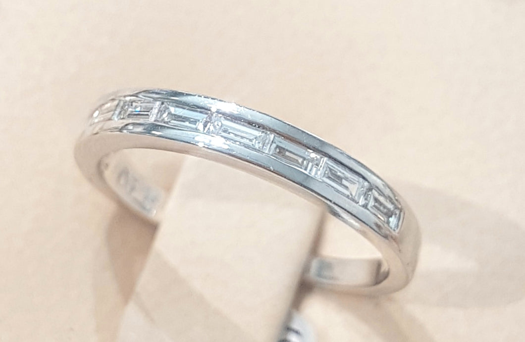 0.44ct Emerald Cut Diamonds | Half Eternity Band | 18kt White Gold