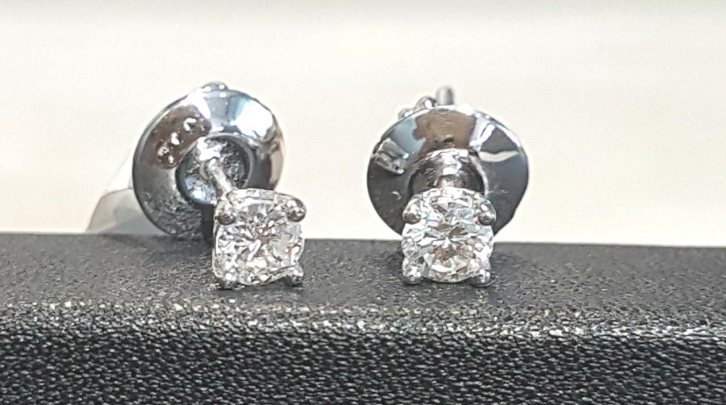 0.37ct [2] Round Brilliant Cut Diamonds | Stud Earrings | 18kt White Gold