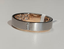 Load image into Gallery viewer, 0.03ct [3] Round Brilliant Cut Diamonds | Gents Ring | Matt and Polish Design | 18kt Rose and White Gold
