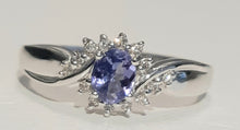 Load image into Gallery viewer, 0.30ct Oval Cut Tanzanite | 0.14ct Round Brilliant Cut Diamonds | Dress Ring | 18kt White Gold
