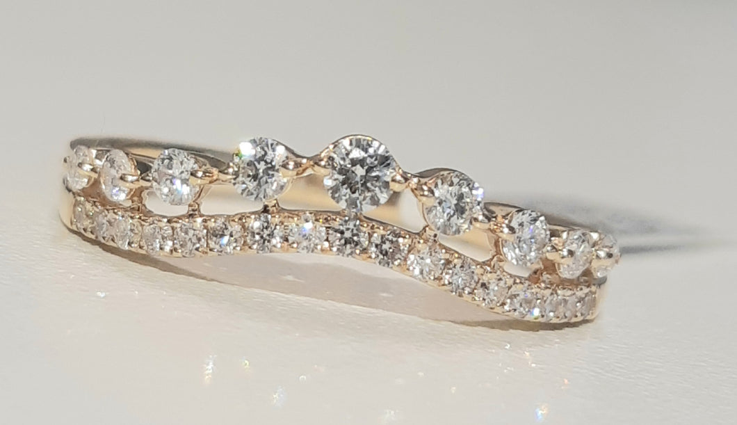 0.50ct Round Brilliant Cut Diamonds | Designer Band | 14kt Yellow Gold
