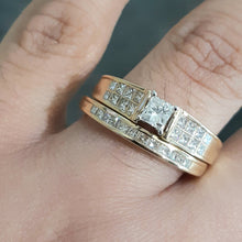Load image into Gallery viewer, 1.00cts  Princess Cut Diamonds | Bridal Twinset | 14kt Yellow Gold
