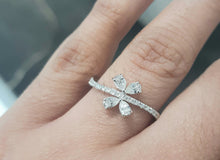 Load image into Gallery viewer, 0.45ct | Round Brilliant and Pear Cut Diamonds | Designer Ring | 18kt White Gold
