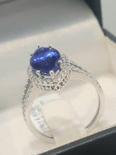 Load image into Gallery viewer, 3.26ct Marquise Cut Tanzanite | 0.40cts [60] Round Brilliant Cut Diamonds | Split Shank Designer Ring | 18kt White Gold
