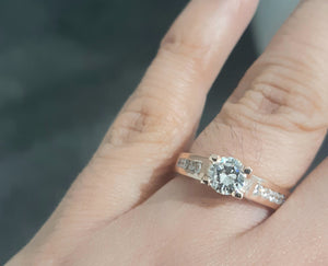 0.488ct Round Brilliant Cut Diamond Certified Centre | 0.25cts [10] Round Briliant Cut Diamonds | Designer Ring | 18kt Rose Gold