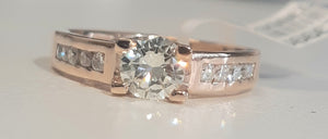 0.488ct Round Brilliant Cut Diamond Certified Centre | 0.25cts [10] Round Briliant Cut Diamonds | Designer Ring | 18kt Rose Gold