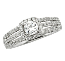 Load image into Gallery viewer, 1.00ct Round Brilliant Cut Diamonds | 3 Row Design | 14kt White Gold
