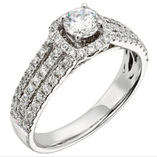 Load image into Gallery viewer, 1.00ct Round Brilliant Cut Diamonds | 3 Row Design | 14kt White Gold
