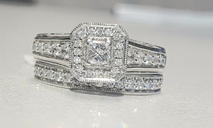 1.00cts Round Brilliant Cut Diamonds | Bridal Twinset | 14kt White Gold