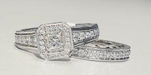 1.00cts Round Brilliant Cut Diamonds | Bridal Twinset | 14kt White Gold