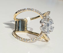Load image into Gallery viewer, 1.35cts | Round Brilliant and Pear Cut Diamonds | Wide Open Shank Ring | 18kt Yellow Gold
