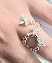 Load image into Gallery viewer, 0.55cts [6] Marquise Cut Diamonds | 0.30cts [6] Pear Cut Diamonds | Designer Open Shank Ring | 18kt Rose and White Gold
