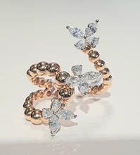 Load image into Gallery viewer, 0.55cts [6] Marquise Cut Diamonds | 0.30cts [6] Pear Cut Diamonds | Designer Open Shank Ring | 18kt Rose and White Gold
