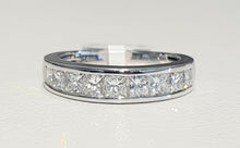 Load image into Gallery viewer, 1.00cts [9] Princess Cut Diamonds | Channel Design Band | 14kt White Gold

