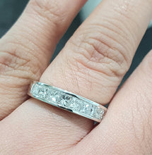 Load image into Gallery viewer, 1.00cts [9] Princess Cut Diamonds | Channel Design Band | 14kt White Gold
