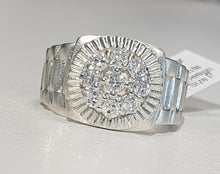 Load image into Gallery viewer, 0.60cts [9] Round Brilliant Cut Diamonds | Custom Made Gents Ring | Size P | Silver
