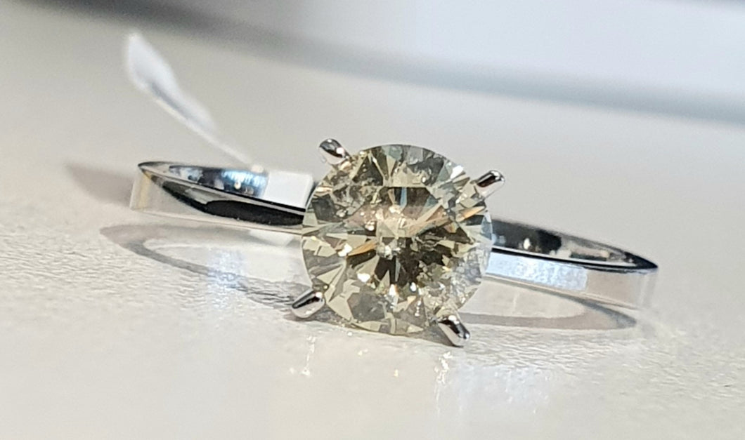 1.014ct Round Brilliant Cut Diamond | Solitaire Design Ring | 18kt White Gold