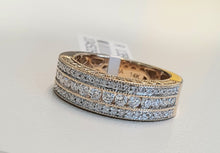 Load image into Gallery viewer, 0.50cts Round Brilliant Cut Diamonds | 3 Row Designer Band | 14kt Yellow Gold
