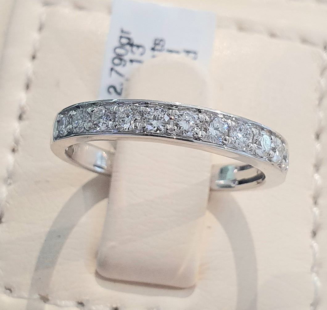 0.50cts [13] Round Brilliant Cut Diamonds | Designer Band | 14kt White Gold