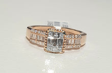 Load image into Gallery viewer, 0.38cts [49] Round Brilliant and Baguette Cut Diamonds | Designer Ring | 18kt Rose Gold
