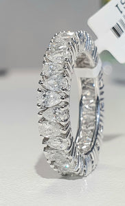 2.40cts [30] Pear Cut Diamonds | Full Eternity Ring | 18kt White Gold | Ring size J