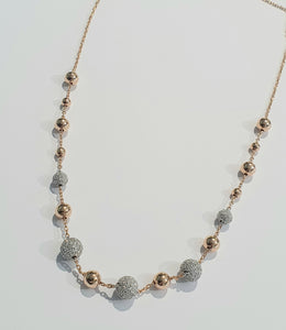 2.30cts [336] Round Brilliant Cut Diamonds | Designer Adjustable Necklace | 18kt Rose and White Gold