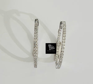 0.40cts [80] Round Brilliant Cut Diamonds | Designer Hoop Earrings | 18kt White Gold
