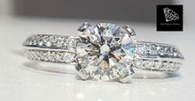 Load image into Gallery viewer, 1.02ct Round Brilliant Cut Centre Diamond Certified | 0.40cts Round Brilliant Cut Diamonds | Verragio Design Ring | 18kt White Gold
