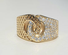 Load image into Gallery viewer, 0.630cts [43] Round Brilliant Cut Diamonds | Designer Crossover Ring | 18kt Yellow Gold
