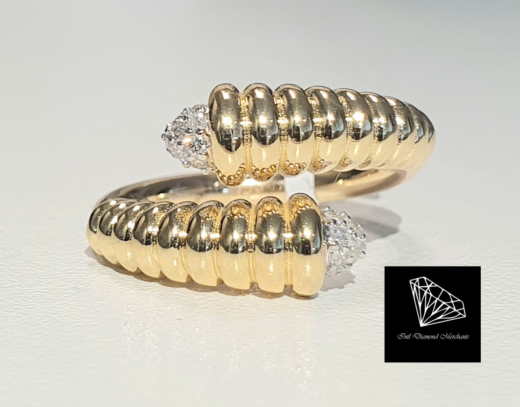 0.160cts [20] Round Brilliant Cut Diamonds | Open Shank Design Ring | 18kt Yellow Gold