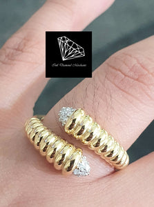 0.160cts [20] Round Brilliant Cut Diamonds | Open Shank Design Ring | 18kt Yellow Gold
