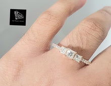 Load image into Gallery viewer, 1.00cts | Round Brilliant and Princess Cut Diamonds | Trilogy Design Ring | 14kt Rose Gold
