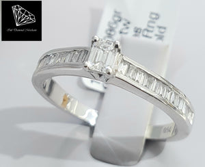 0.30cts Baguette Cut Diamonds | Designer Channel Ring | 18kt White Gold