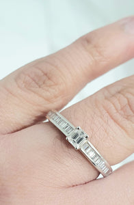 0.30cts Baguette Cut Diamonds | Designer Channel Ring | 18kt White Gold
