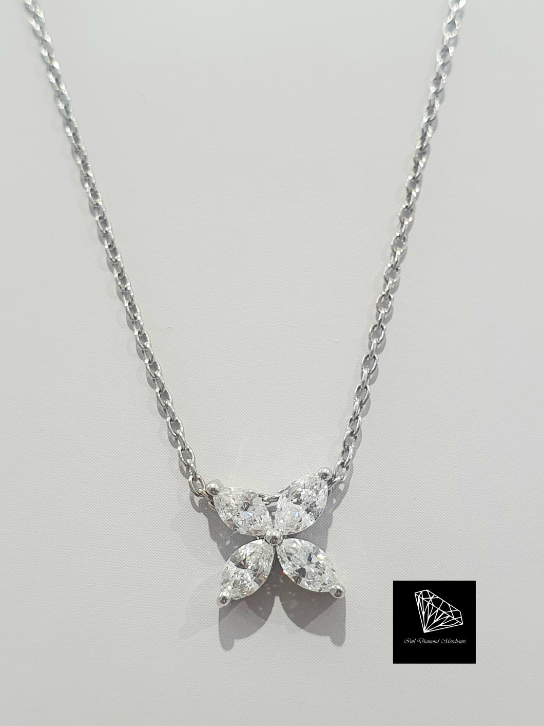 0.435cts [4] Marquise Cut Diamonds | Designer Necklace | 18kt White Gold